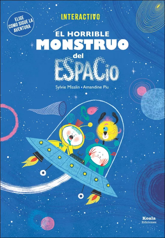 Portada del libro interactivo titulado "El horrible monstruo del espacio"